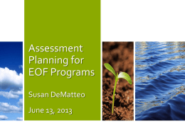 Assessment Planning for EOF Programs