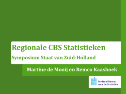 Regionale CBS statistieken - Martine de Mooij en Remco Kaashoek