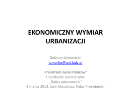 ekonomiczny wymiar urbanizacji - Prezydent Rzeczypospolitej