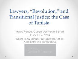 Post Uprising Justice &ndash; Lawyers & Tunisia (Marny Requa)