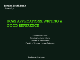 Writing references for applicants