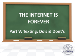 Texting: Do*s & Don*ts