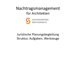 Vortrag "Nachtragsmanagement für Architekten"