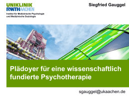 Prof. Dr. phil. Dipl.Psych. Siegfried Gauggel - EOS