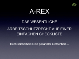 Pr&auml;sentation A-REX - AHORN Rechtspflichtenservice