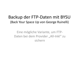 Backup der FTP-Daten mit BYSU (Back Your