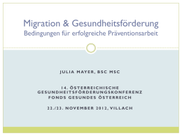 Präsentation Mayer - Fonds Gesundes Österreich
