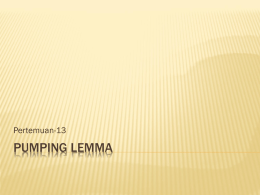 PUMPING LEMMA