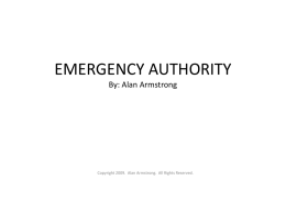 EMERGENCY AUTHORITY - Alan Armstrong, Attorney-At-Law