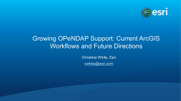 Growing OPeNDAP Support: Current ArcGIS Workflows and Future