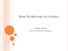 Dr Andre Joshi- How to Become an Intern