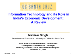 Information Technology and its Role in India`s Economic Development