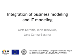 Integration of business modeling and IT modeling
