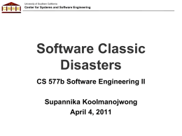 EC26_Classic_Disasters - Software Engineering II