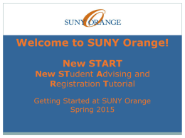New START Review - Getting Started at SUNY Orange