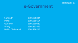 e-Government Suhendri 1501208834 Pendi 1501210164 Gunarto