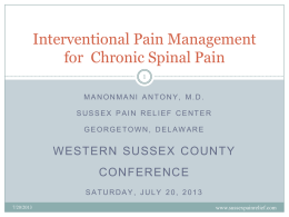 Interventional Pain Management for Chronic Spinal Pain