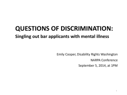 Singling out bar applicants with mental illness