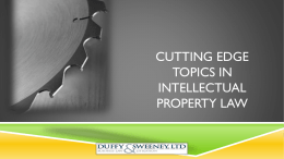 Cutting Edge Topics in Intellectual Property Law