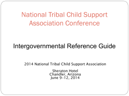 Inter Governmental Reference Guide - National Tribal Child Support
