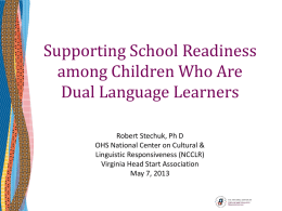Supporting School Readiness Among Children Who Are Dual