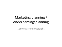 Marketing planning samenvatting