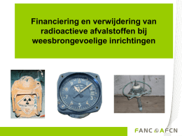 Financiering en verwijdering van radioactieve afvalstoffen bij