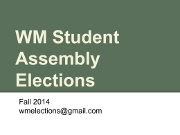WM Student Assembly Elections Powerpoint