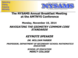 Dr. William Farber`s presentation from 2014 NYSAMS Breakfast