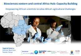 Biosciences eastern and central Africa Hub