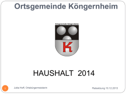 Haushalt 2014 - Gemeinde Köngernheim