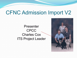 CFNC Admission Import V2