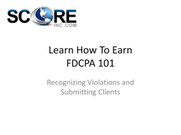 FDCPA training slideshow
