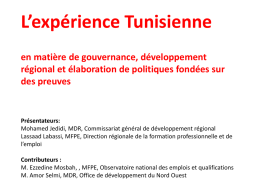 L*expérience Tunisienne en matière de gouvernance