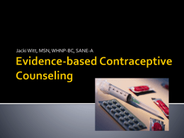 Evidence-Based Contraceptive Counseling