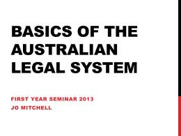 Basics of the australian legal system