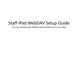 Staff iPad WebDAV Setup Guide