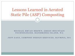 Lessons Learned in Aerated Static Pile Composting