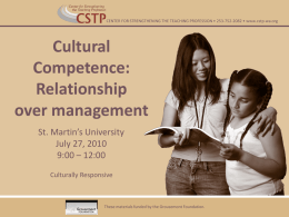 CSTP * Cultural Competence Resource Slides
