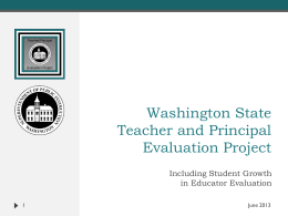Student Growth - Washington State Teacher/Principal Evaluation