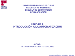 Automatización - Ing. Gerardo Alberto Leal, MSc