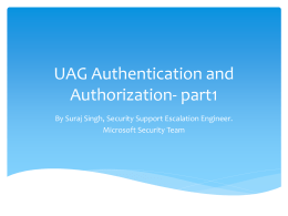 UAG Authentication and Authorization