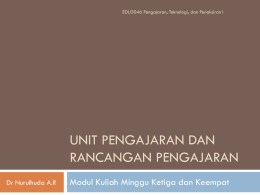Unit pengajaran dan rancangan pengajaran - Open4Learn