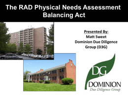 RAD Capital Needs Assessment Presentation