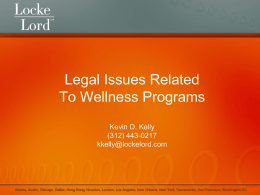 Legal Issues Related to Wellness Programs