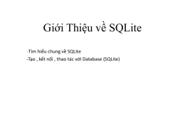 Gi*i Thi*u v* SQLite