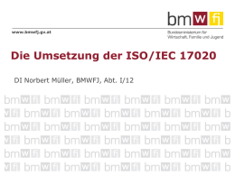 Die Umsetzung der ISO/IEC 17020