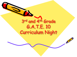 G.A.T.E. 10 Curriculum Night