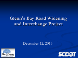 Glenns Bay Road Widening and Interchange Project