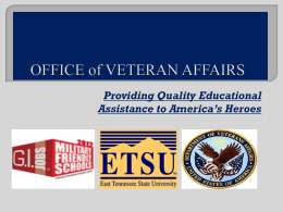 ETSU Office of Veteran Affairs Summary